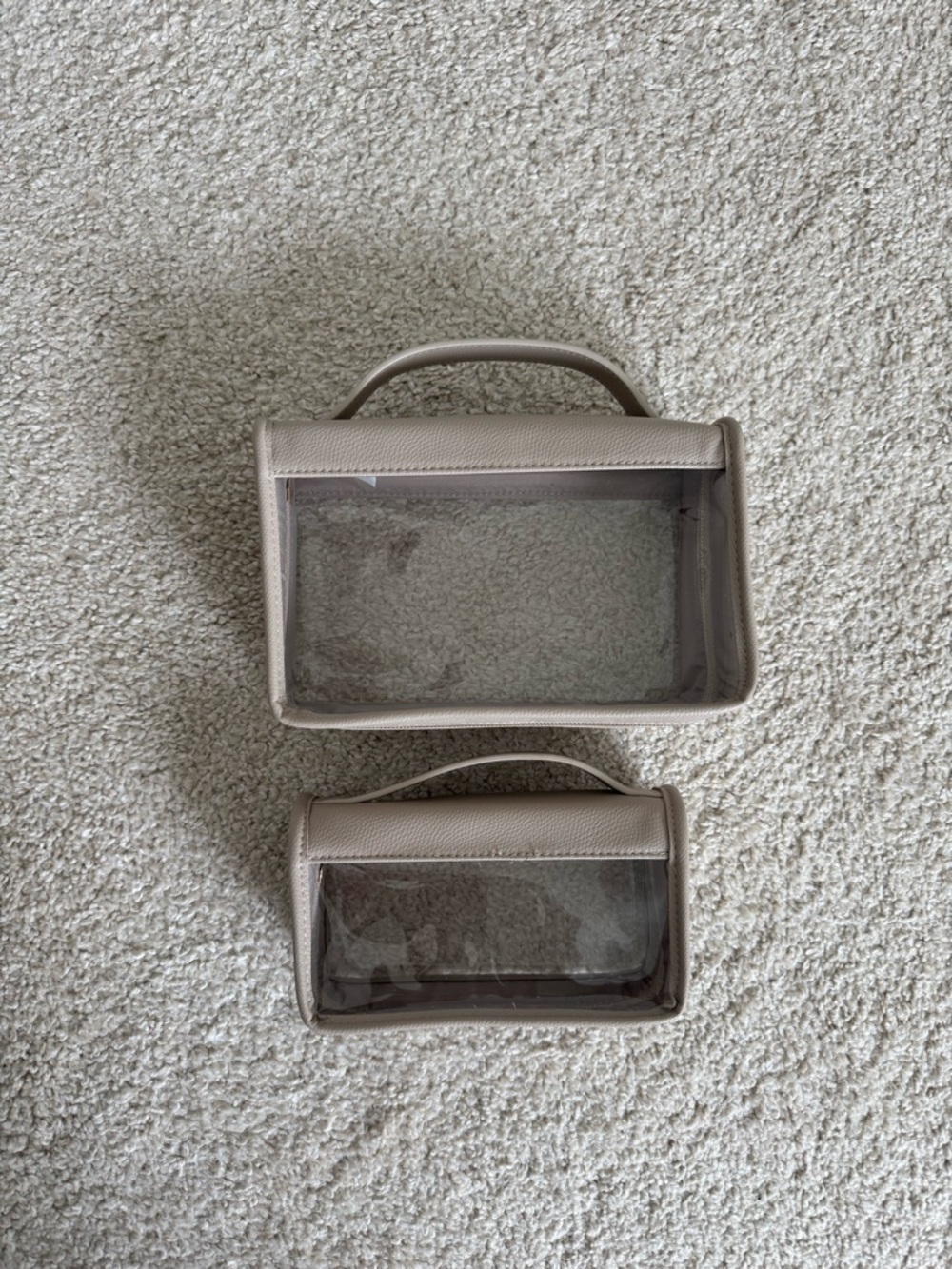 a new day Taupe Clear-Front Cosmetic Carry Bags (Set of 2)